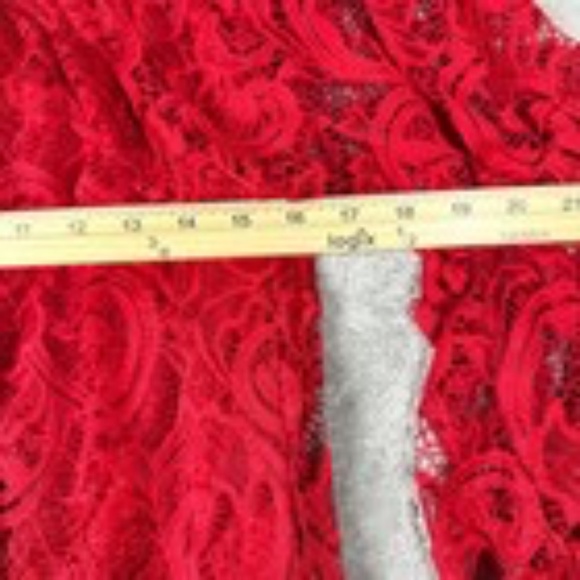 Lildy Womens XL Red Lace Off Shoulder Tunic Top Boho Romantic Holiday Party NWT - Picture 10 of 11